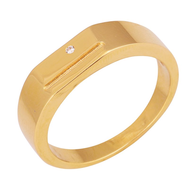 Textured Matte Gold Ring - Image 2