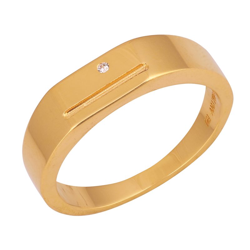 Textured Matte Gold Ring - Image 3