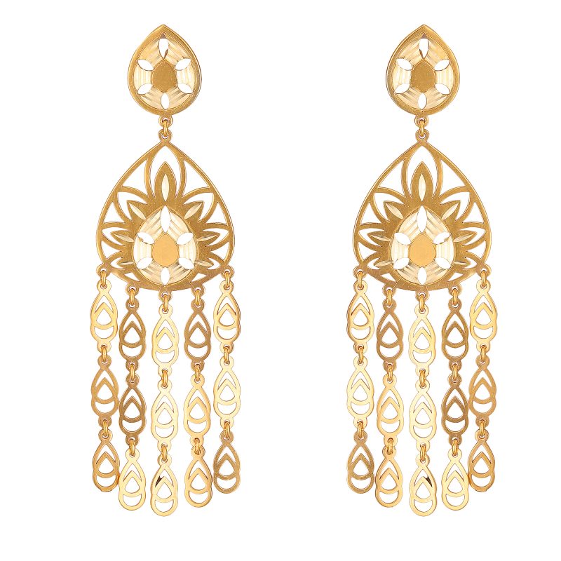 Golden Leaf Dangler Earrings